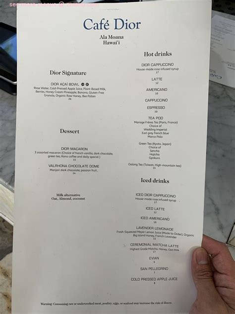 dior café menu